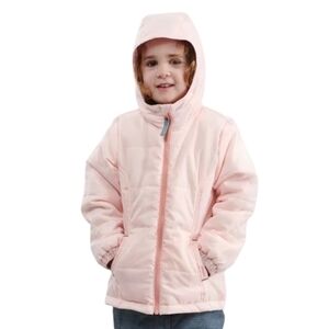 Decathlon Heathered Pink Reversible Warm Waterproof Jacket little girls size 4